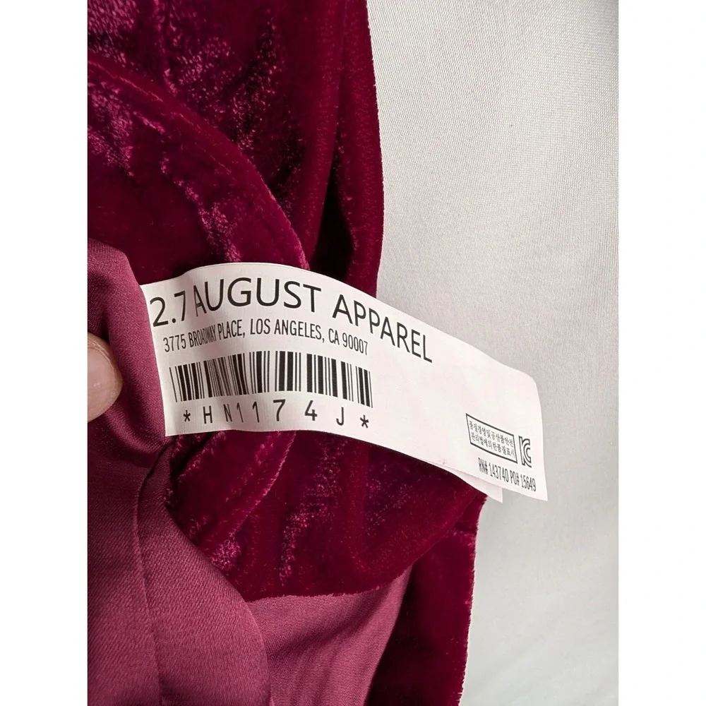 Endless Rose Velvet Jacket Womens‎ Large Fushia Blazer Single Button Pockets NWT - Picture 6 of 8